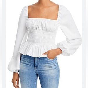 STAUD Jules Top / Faye Poplin in White